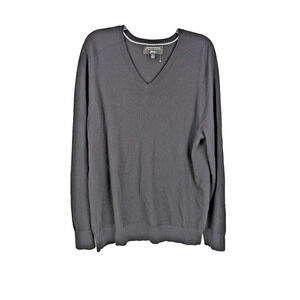 Banana Republic Baruffa Sweater Mens XL 100% Italian Merino Yarn Black V-neck